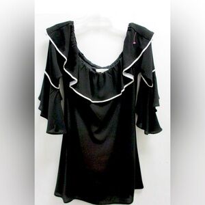 June & Hudson Black dress with White Trim